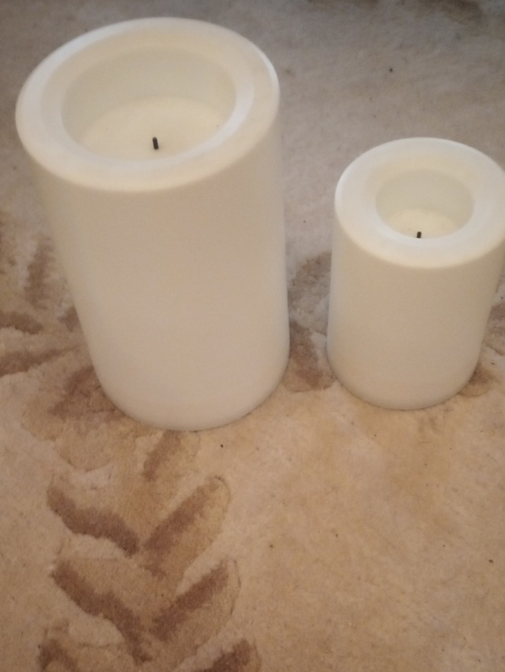PIER 1 Battery Operated Color Changing White LED Pillar Candles - Set of 2